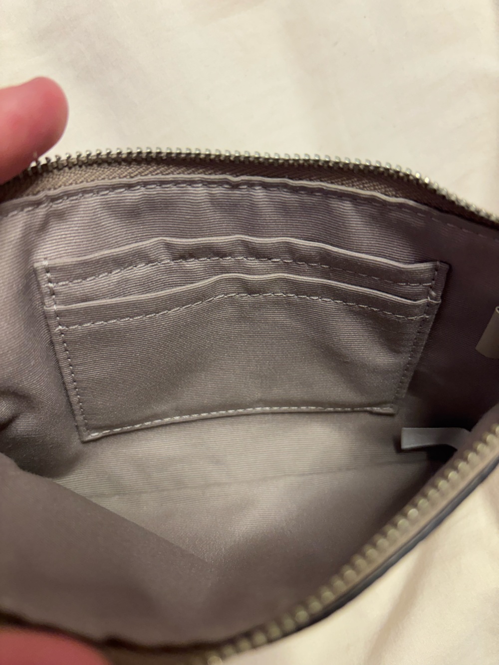 Coach Gray Leather Wristlet with Removable Strap - Picture 2 of 4